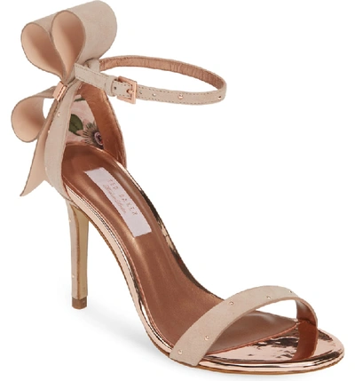 Shop Ted Baker Zandala Ankle Strap Sandal In Nude Suede