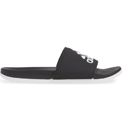 Shop Adidas Originals Adilette Comfort Slide Sandal In Black/ Black/ White