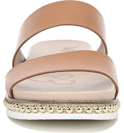Shop Sam Edelman Asha Slide Sandal In Natural Buff Leather