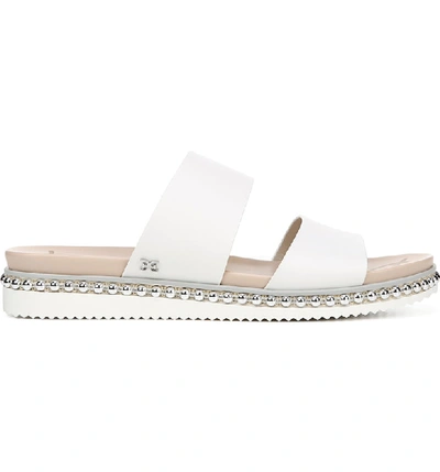 Shop Sam Edelman Asha Slide Sandal In Bright White Leather