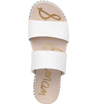 Shop Sam Edelman Asha Slide Sandal In Bright White Leather