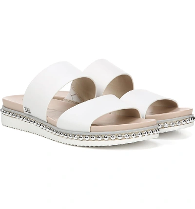 Shop Sam Edelman Asha Slide Sandal In Bright White Leather