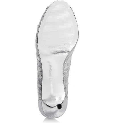 Shop Adrianna Papell Frances Peep Toe Pump In Silver Fabric