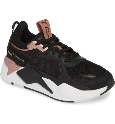 Shop Puma Rs-x Trophy Sneaker In Black/ Rose Gold