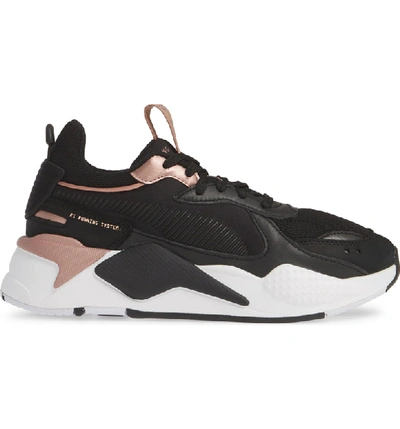 Shop Puma Rs-x Trophy Sneaker In Black/ Rose Gold