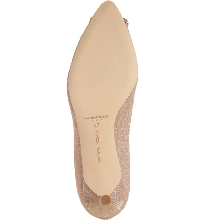 Shop Manolo Blahnik Hangisi Crystal Embellished Pointed Toe Pump In Champagne Notturno