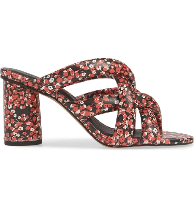 Shop Rebecca Minkoff Amandine Sandal In Red Floral Print Faux Leather