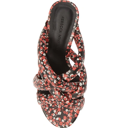 Shop Rebecca Minkoff Amandine Sandal In Red Floral Print Faux Leather