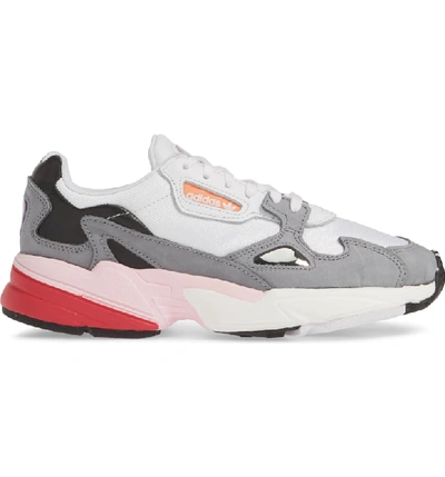 Shop Adidas Originals Falcon Sneaker In White/ White/ Grey Three