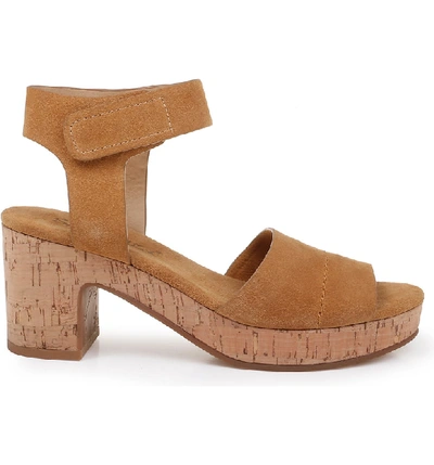 Shop Splendid Thatcher Platform Ankle Strap Sandal In Ochre Yellow Suede