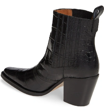 Shop Ganni Western Bootie In Black 099