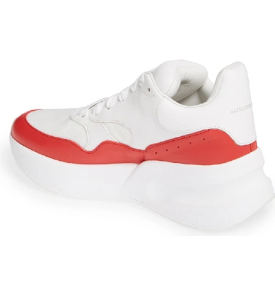 Shop Alexander Mcqueen Oversized Lace-up Sneaker In White/ Red