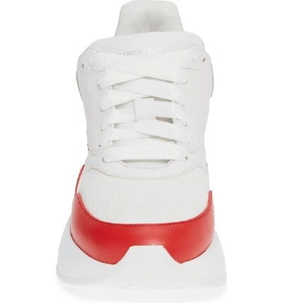 Shop Alexander Mcqueen Oversized Lace-up Sneaker In White/ Red