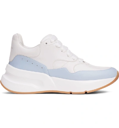 Shop Alexander Mcqueen Oversized Lace-up Sneaker In White/ Pale Blue