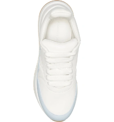 Shop Alexander Mcqueen Oversized Lace-up Sneaker In White/ Pale Blue
