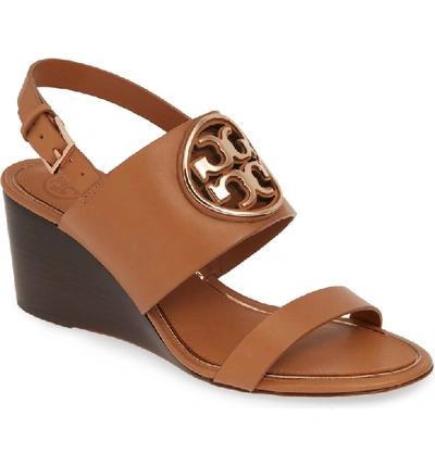 Shop Tory Burch Miller Wedge Sandal In Tan