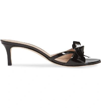 Shop Kate Spade Simona Bow Slide Sandal In Black Patent