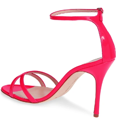 Shop Manolo Blahnik Paloma Neon Ankle Strap Sandal In Pink Fluo