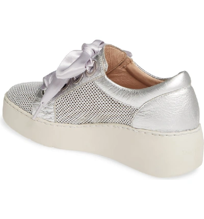 Shop Wonders Platform Sneaker In Silver Leather