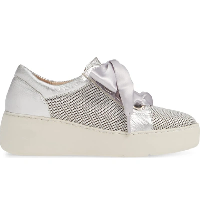 Shop Wonders Platform Sneaker In Silver Leather