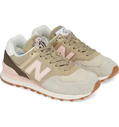 Shop New Balance 574 Metallic Patch Sneaker In Light Cliff Grey