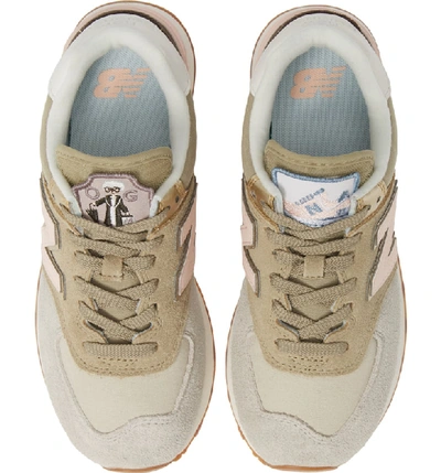 Shop New Balance 574 Metallic Patch Sneaker In Light Cliff Grey