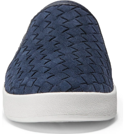 Shop Cole Haan Grandpro Woven Slip-on Sneaker In Marine Blue Suede