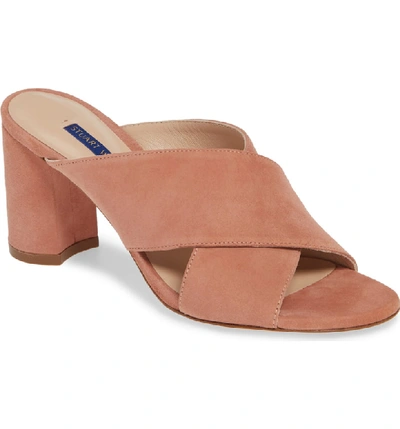 Shop Stuart Weitzman Galene Sandal In Desert Rose Suede