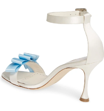 Shop Manolo Blahnik Vinkaos Ruffle Sandal In Ivory Satin