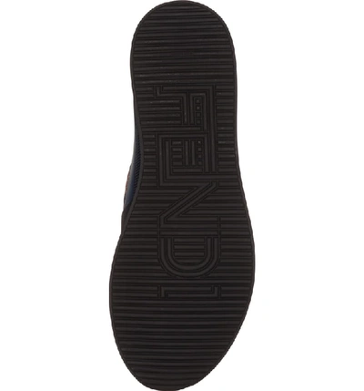 Shop Fendi Logo Slip-on Sneaker In Black/ Navy