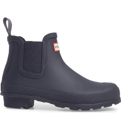 Shop Hunter Original Waterproof Chelsea Rain Boot In Navy