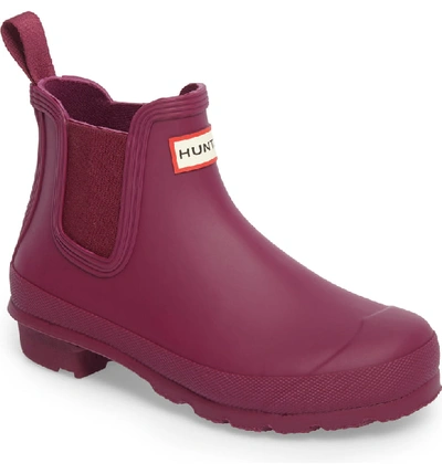 Shop Hunter Original Waterproof Chelsea Rain Boot In Violet