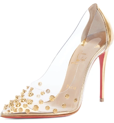 Shop Christian Louboutin Collaclou Spike Pump In Gold