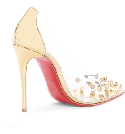 Shop Christian Louboutin Collaclou Spike Pump In Gold