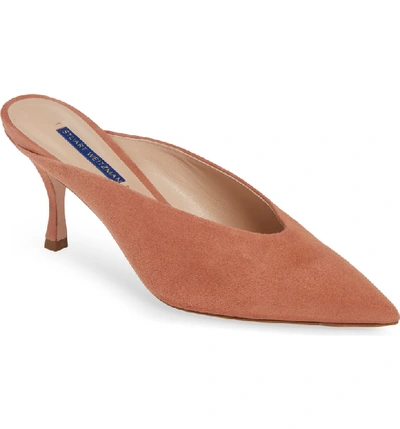 Shop Stuart Weitzman Lulah Mule In Desert Rose Suede