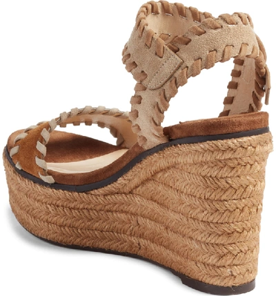 Shop Jimmy Choo Abigail Whipstitch Wedge In Natural/ Brown