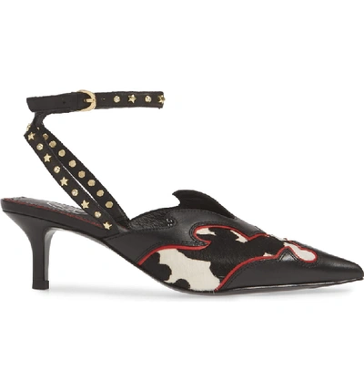 Shop Ash Charlize Slingback Pump In Pony Mucca Black/ White/ Red