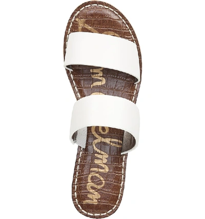Shop Sam Edelman Rydell Platform Slide Sandal In Bright White Leather