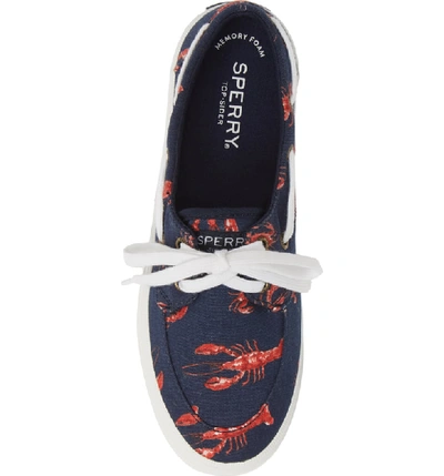 Shop Sperry Crest Boat Sneaker In Navy Lobster Fabric