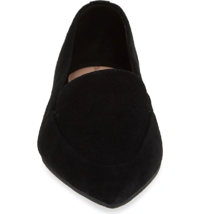 Shop Taryn Rose Faye Pointy Toe Loafer In Black/ Black Suede