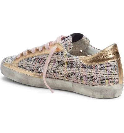 Shop Golden Goose Superstar Low Top Sneaker In Pink Tweed/ Gold