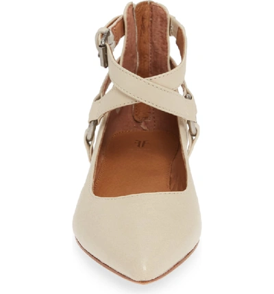 Shop Frye Sienna Crisscross Harness Flat In Off White