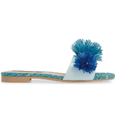 Shop Karl Lagerfeld Rainey Slide Sandal In Aqua Leather