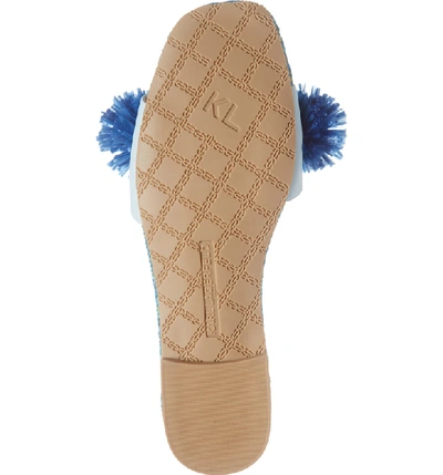 Shop Karl Lagerfeld Rainey Slide Sandal In Aqua Leather