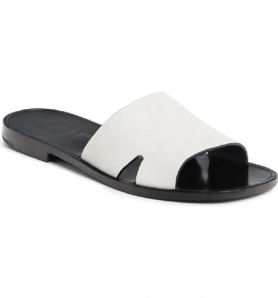 Shop Loewe Anagram Slide Sandal In White