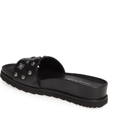 Shop Donald Pliner Cailo Studded Slide Sandal In Black Leather