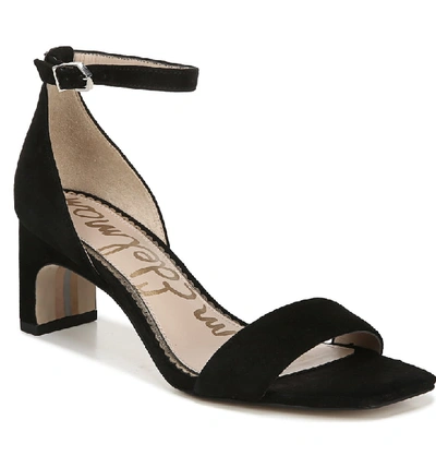 Shop Sam Edelman Holmes Ankle Strap Sandal In Black Suede Leather