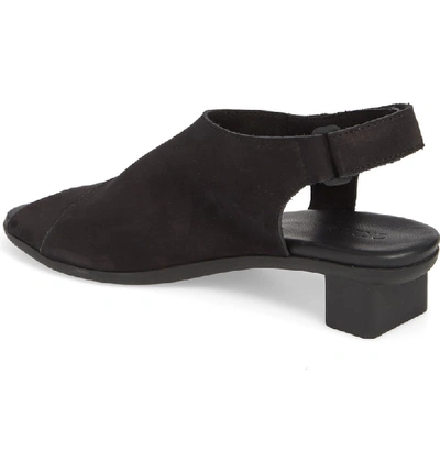 Shop Arche Obibbi Asymmetrical Slingback Sandal In Noir Nubuck
