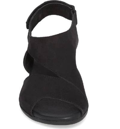 Shop Arche Obibbi Asymmetrical Slingback Sandal In Noir Nubuck