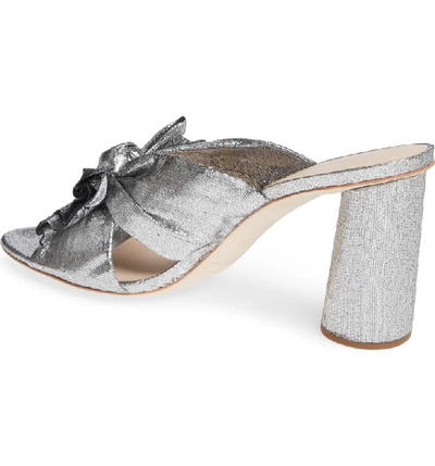 Shop Loeffler Randall Penny Knotted Lame Sandal In Silver